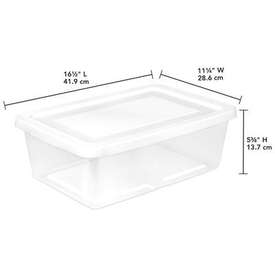 Sterilite 12Qt Storage Box, Stackable Plastic Container, Home Organizer, 48 Pack