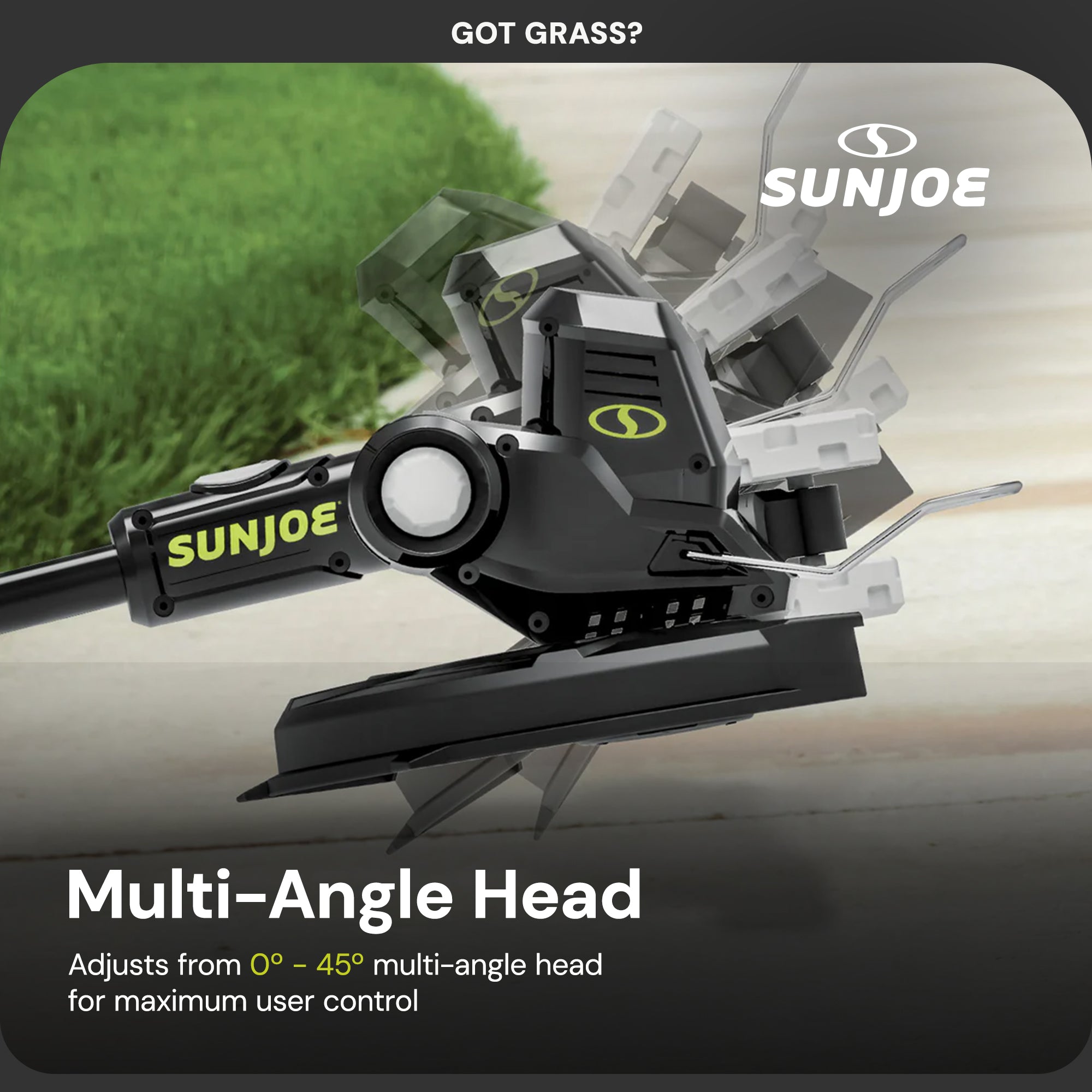 Sun Joe 24V 12" Multi-Angle Head Cordless Dual Line String Trimmer, 24V-ST14-CT - VMInnovations
