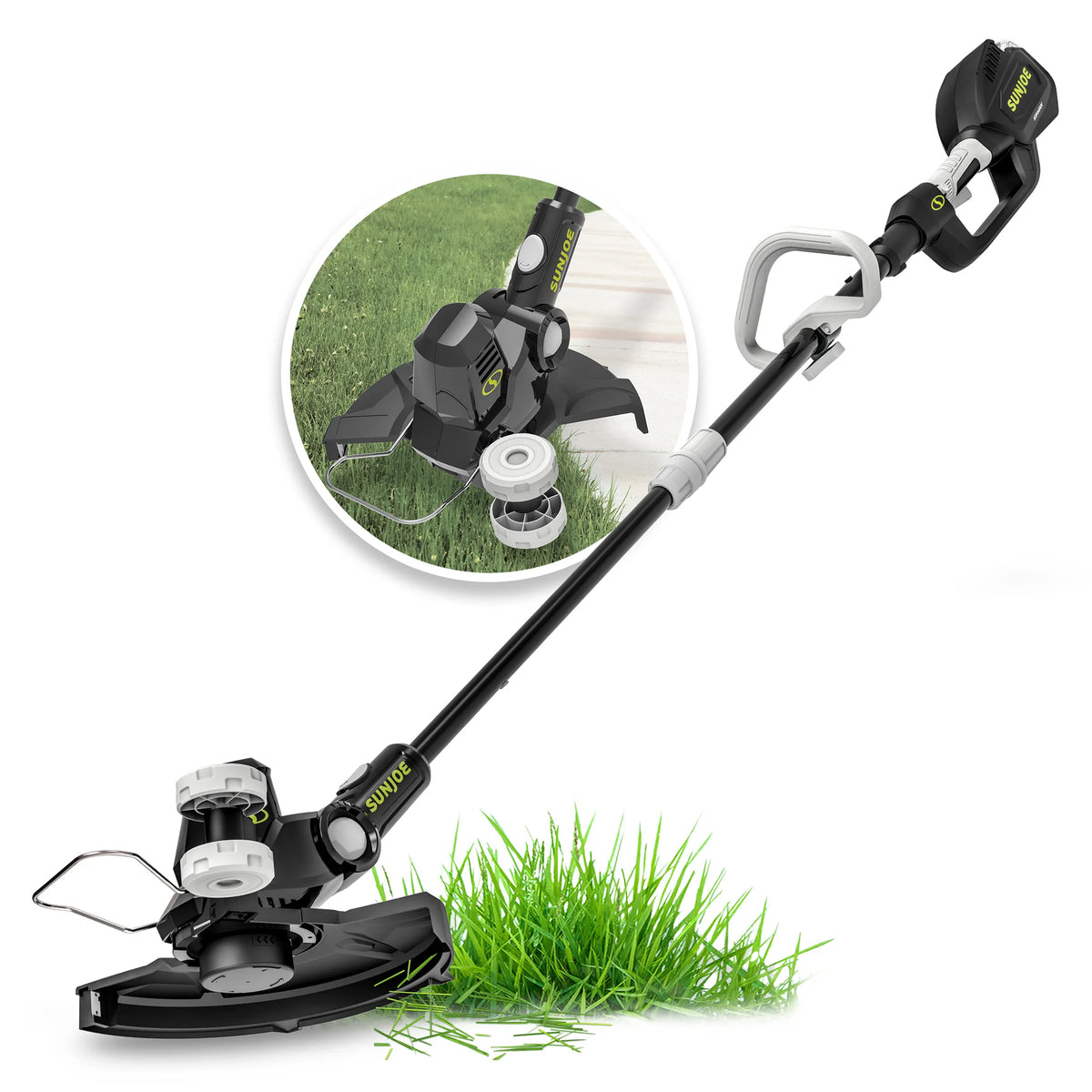 Sun Joe 24V 12" Multi-Angle Head Cordless Dual Line String Trimmer, 24V-ST14-CT - VMInnovations