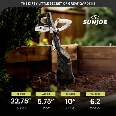 Sun Joe 24V Claw Tiller and Cultivator for Small Scale Gardening (Open Box) - VMInnovations