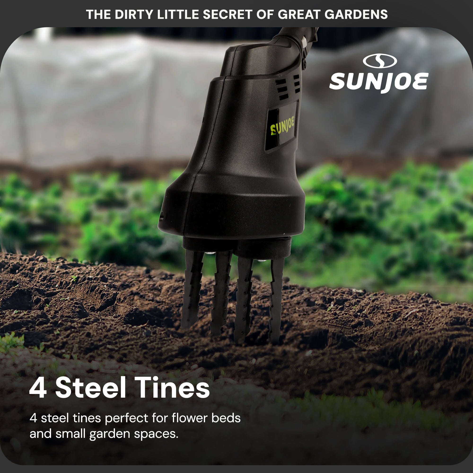 Sun Joe 24V Claw Tiller and Cultivator for Small Scale Gardening (Open Box) - VMInnovations