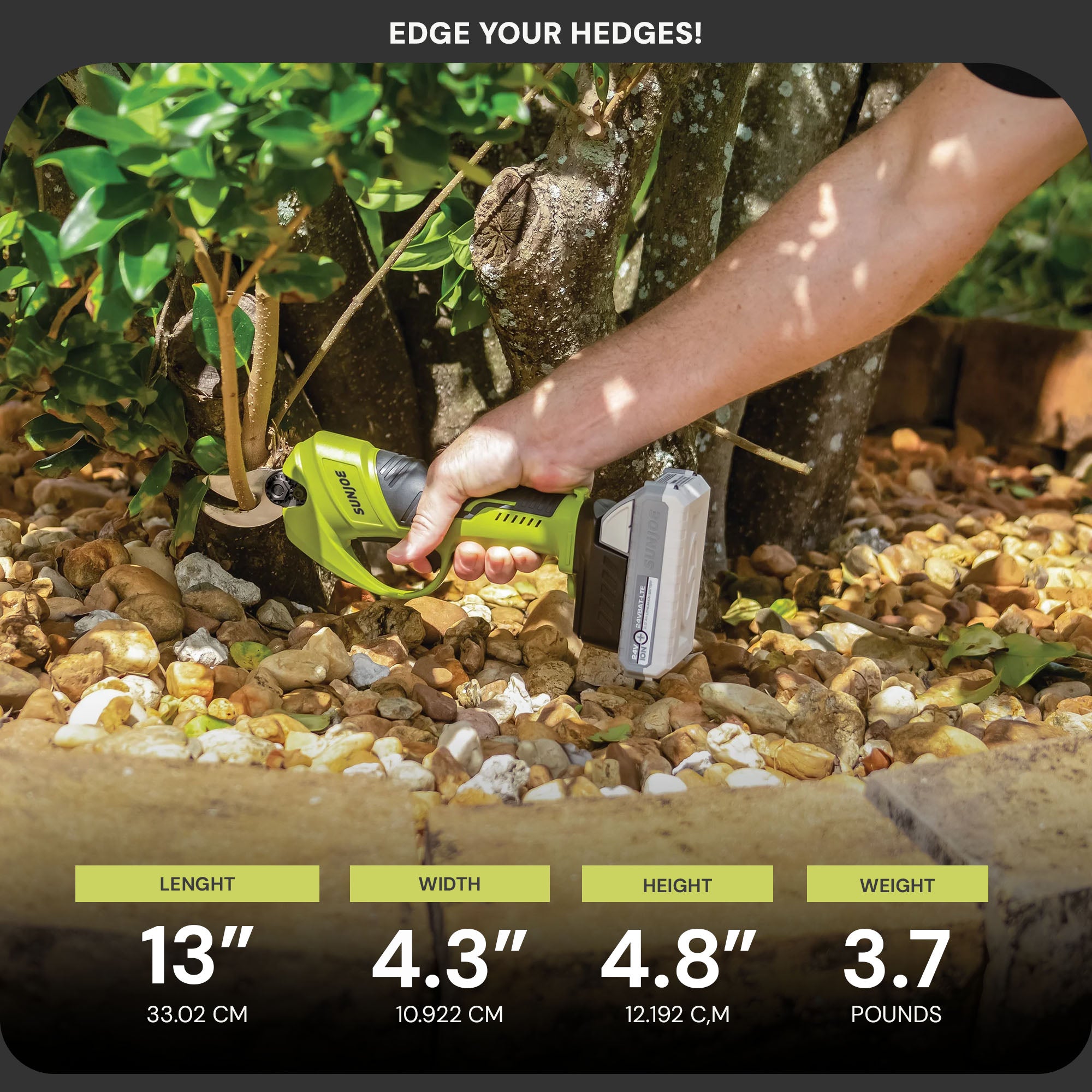 Sun Joe 24V Cordless Handheld Pruner with Battery and Charger, 80W (Open Box) - VMInnovations