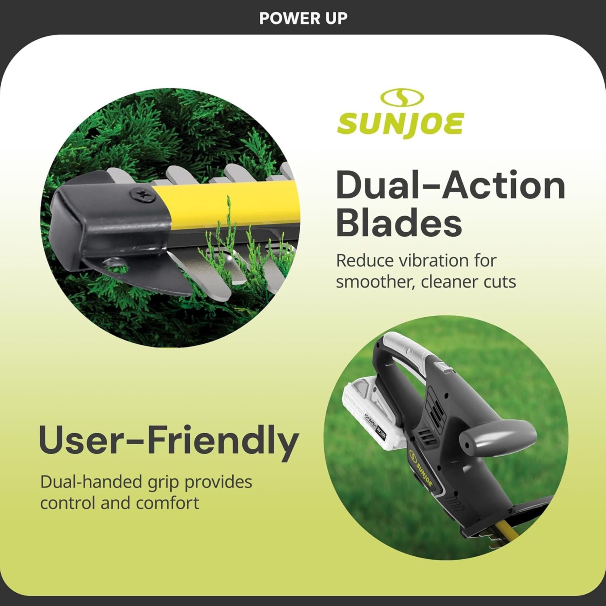 Sun Joe Cordless Handheld Hedge Trimmer with 18" Blades & 5/8" Cutting Cap(Used)