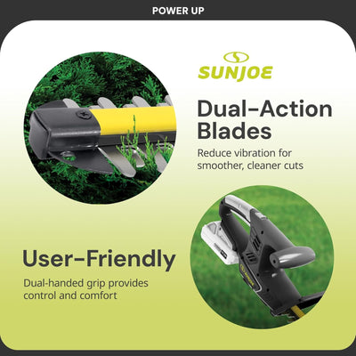 Sun Joe Cordless Handheld Hedge Trimmer with 18" Blades & 5/8" Cutting Cap(Used)