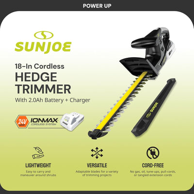 Sun Joe Cordless Handheld Hedge Trimmer with 18" Blades (Open Box)