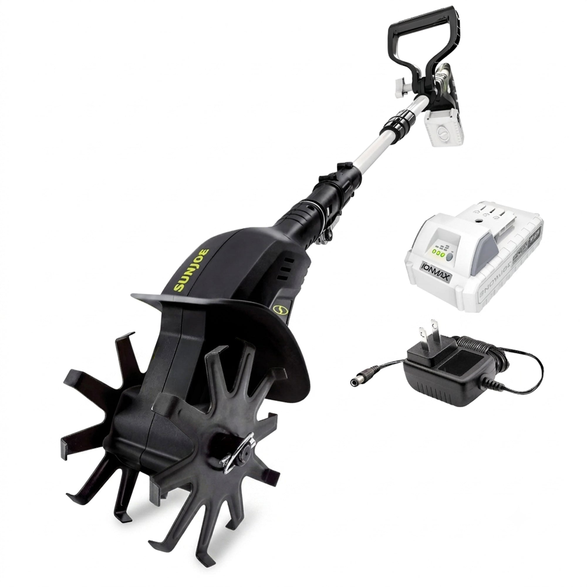 Sun Joe 24V Cordless Garden Tiller Cultivator Accessory Kit, Black (Open Box)