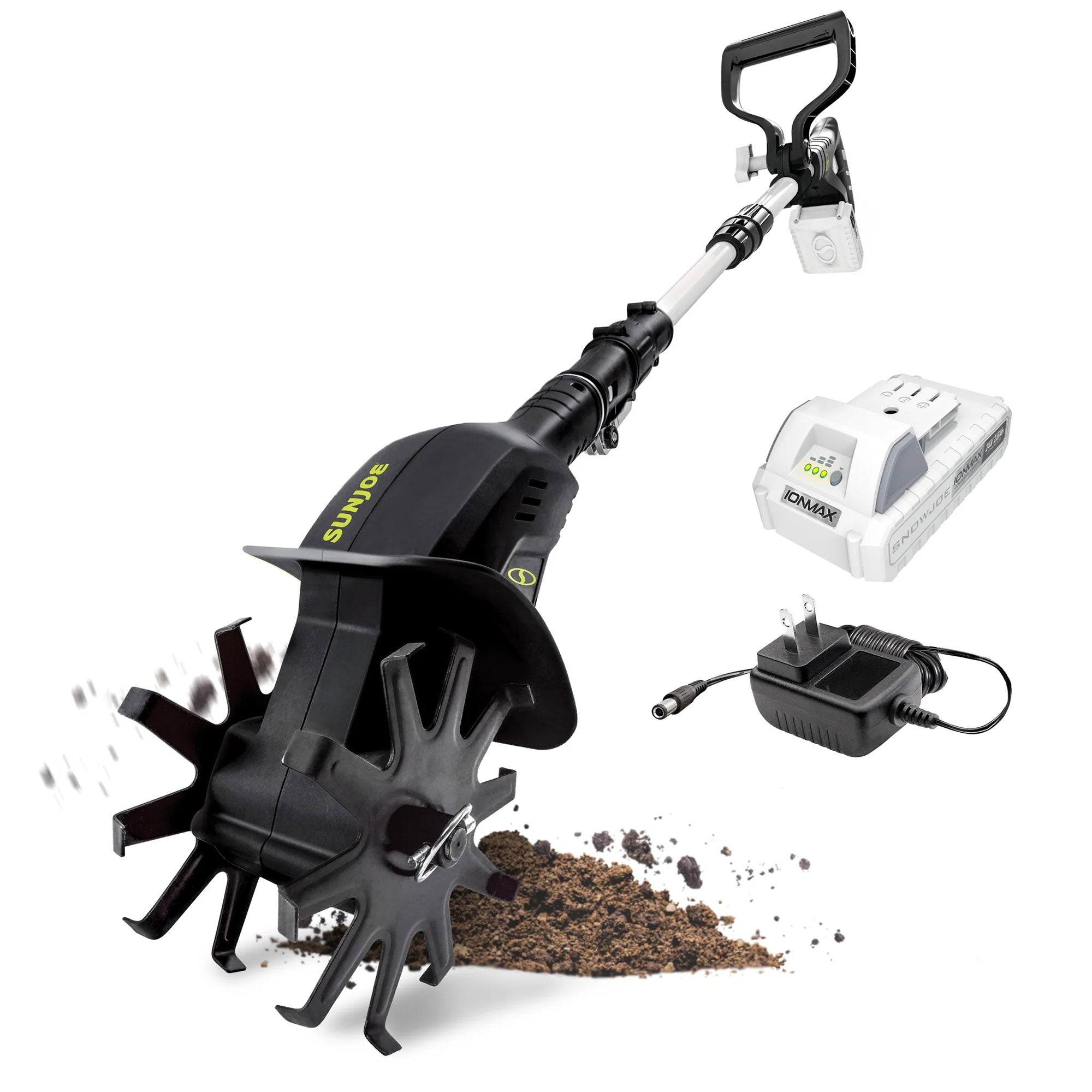 Sun Joe 24V Cordless Garden Tiller Cultivator Accessory Kit, Black (Open Box)