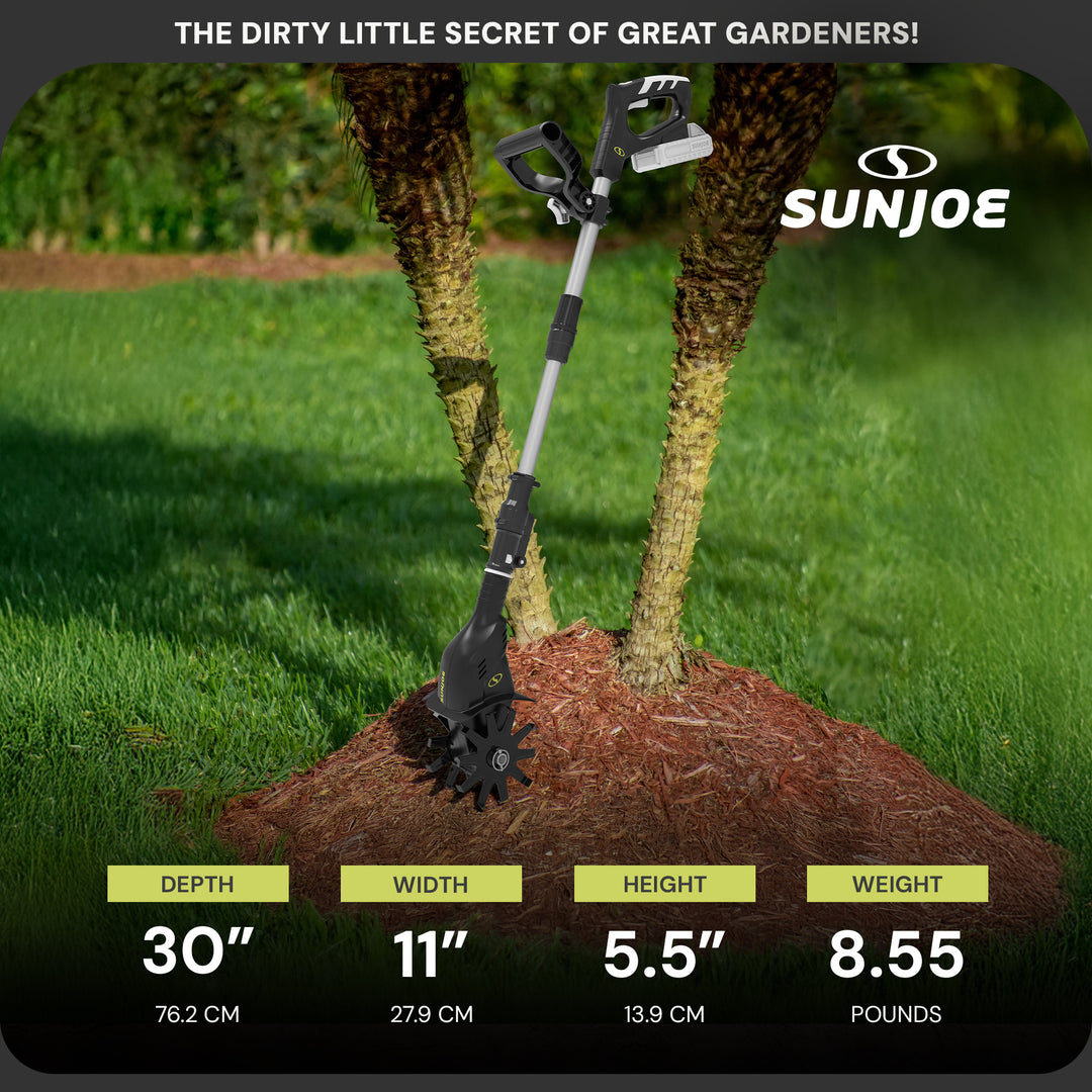 Sun Joe 24V Cordless Garden Tiller Cultivator Accessory Kit, Black, 24V-TLR-LTE
