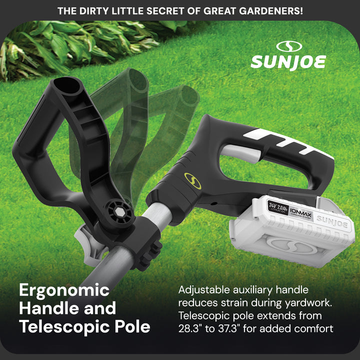 Sun Joe 24V Cordless Garden Tiller Cultivator Accessory Kit, Black, 24V-TLR-LTE