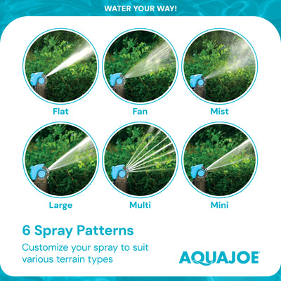 Aqua Joe Adjusting Tripod Sprinkler Mister, 6 Pattern, Telescoping, AJ-6PSTB-MAX - VMInnovations