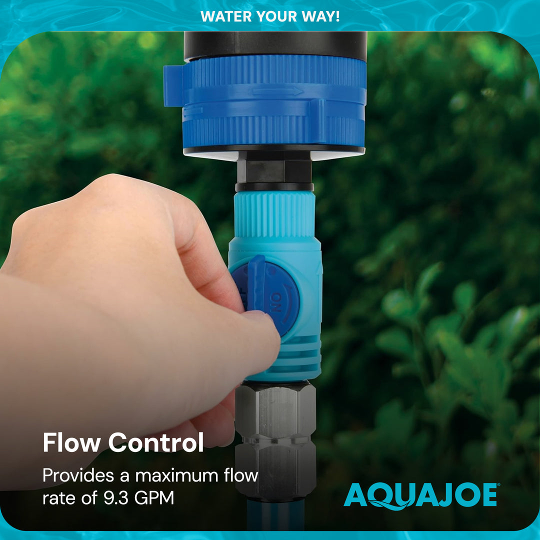 Aqua Joe Adjusting Tripod Sprinkler Mister, 6 Pattern, Telescoping, AJ-6PSTB-MAX