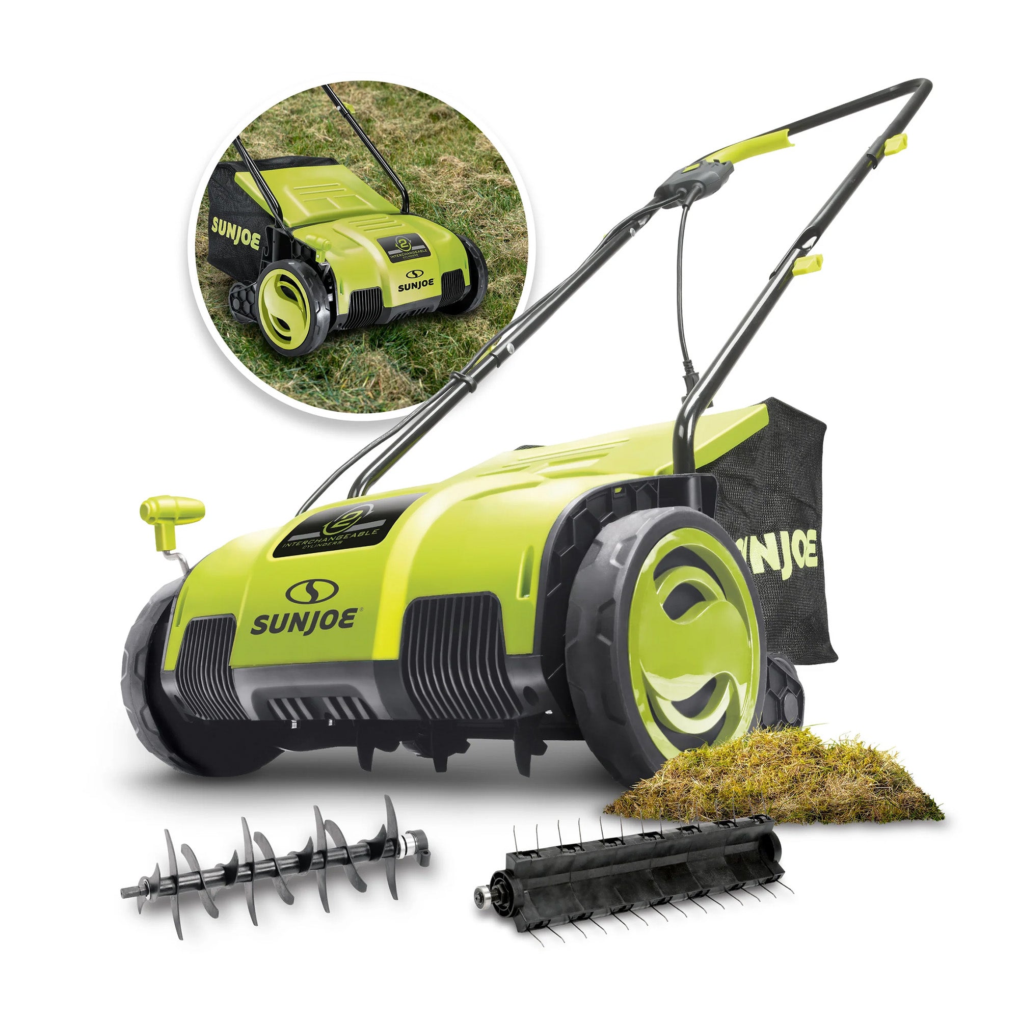 Sun Joe 12.6-Inch Electric Lawn Dethatcher and Scarifier, 12 Amp, Green, AJ798E - VMInnovations