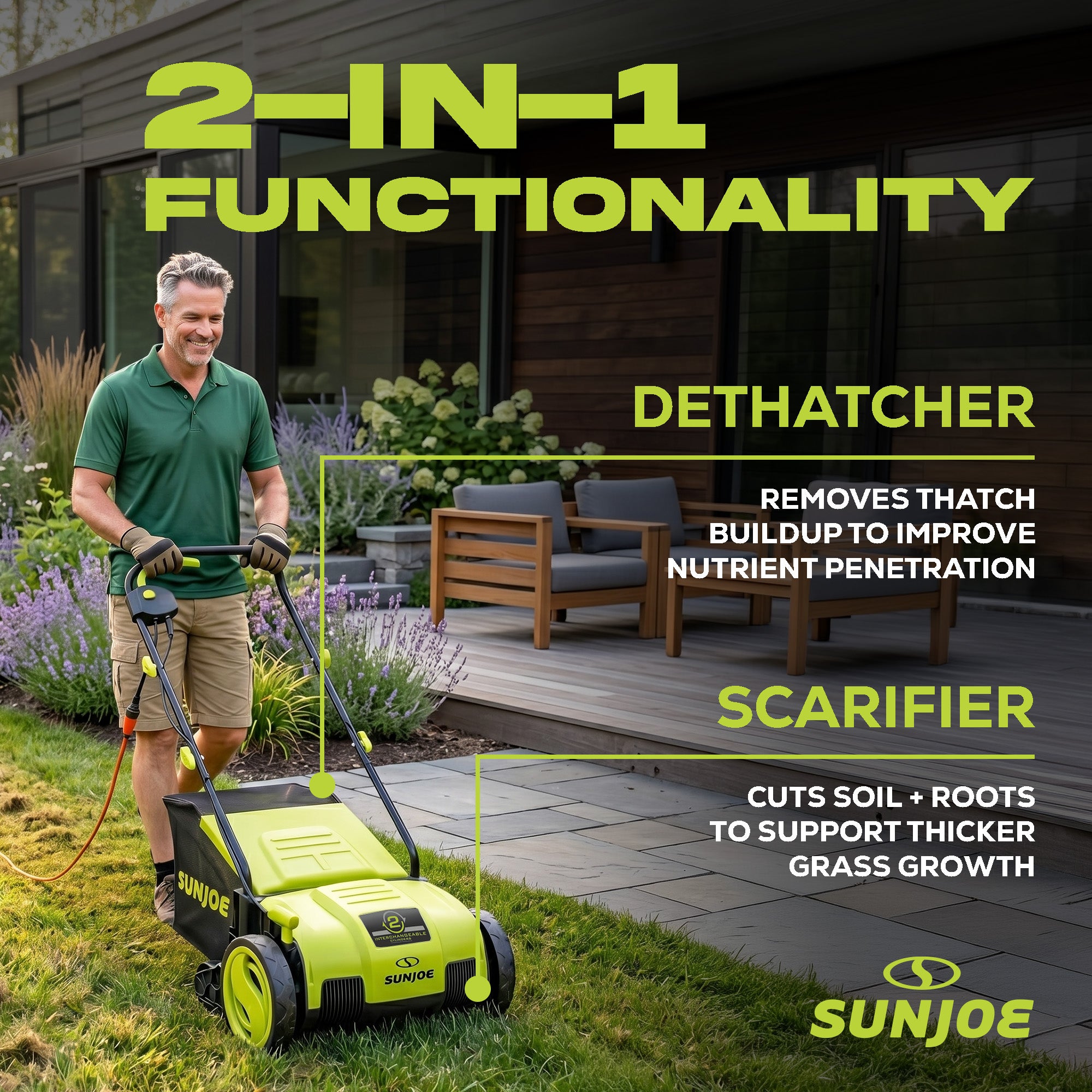 Sun Joe 12.6-Inch Electric Lawn Dethatcher and Scarifier, AJ798E (Open Box)