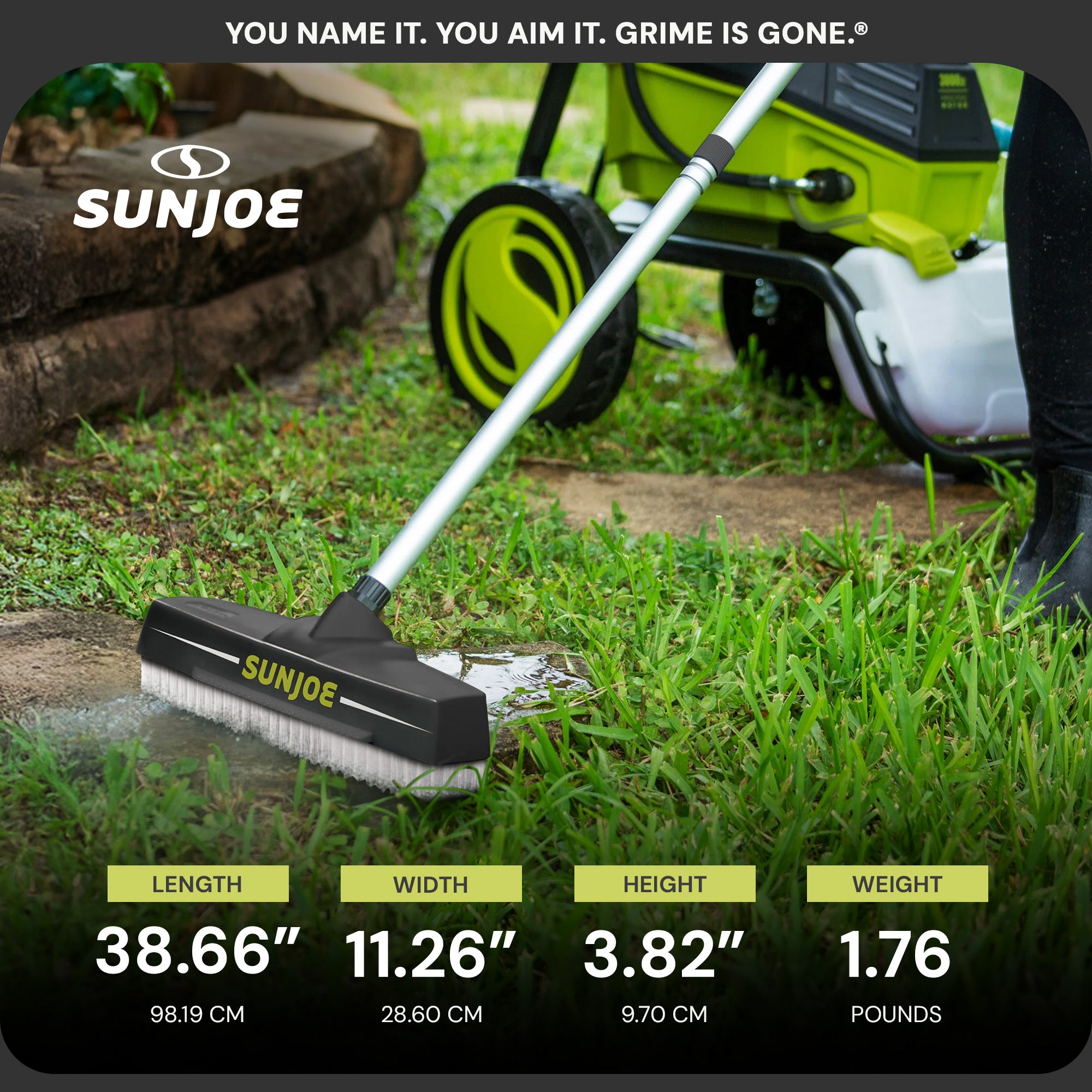 Sun Joe Power Scrubber Broom Long Handle SPXPressure Washer Attachment(Open Box) - VMInnovations