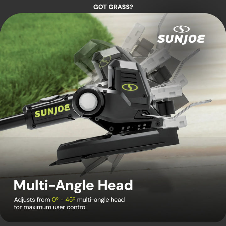 Sun Joe 24V 12" Multi-Angle Head Cordless Dual Line String Trimmer Kit, 24V-ST14
