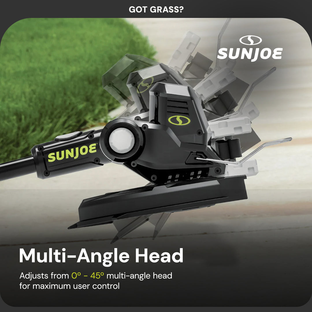 Sun Joe 24V 12" Multi-Angle Head Cordless Dual Line String Trimmer Kit(Open Box)