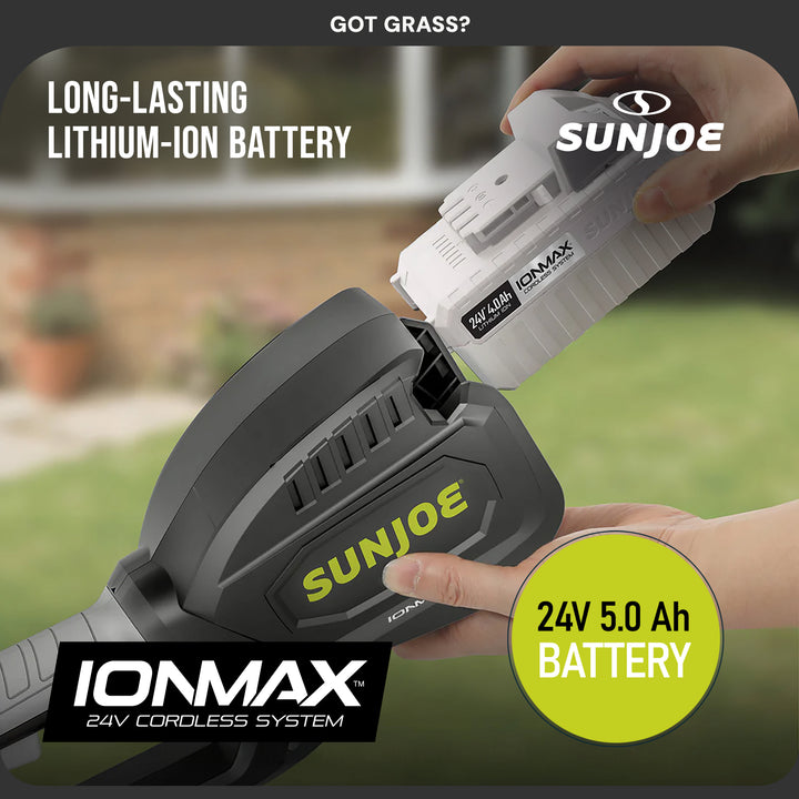 Sun Joe 24V 12" Multi-Angle Head Cordless Dual Line String Trimmer Kit (Used)