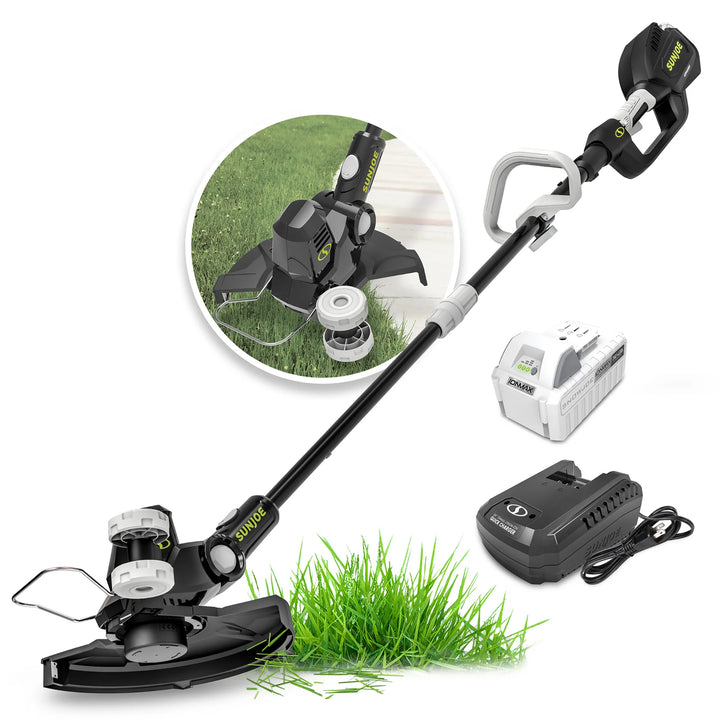 Sun Joe 24V 12" Multi-Angle Head Cordless Dual Line String Trimmer Kit(Open Box)