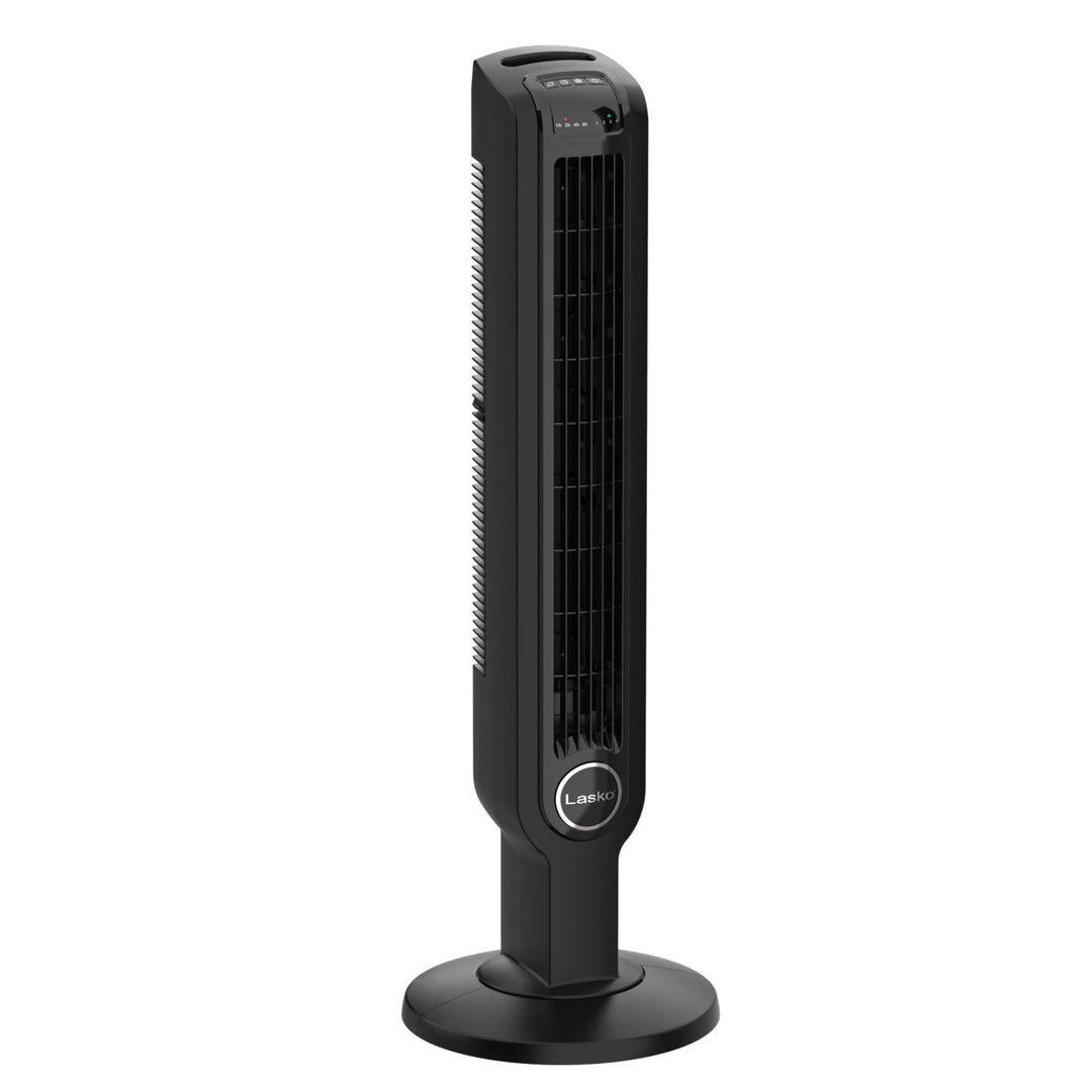 Lasko 36 Inch 4 Speed Oscillating Tower Fan with Timer and Remote, Blk(Open Box)