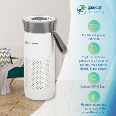 GermGuardian Portable Air Purifier for Small Spaces, USB Cable, 7” White, AC085 - VMInnovations