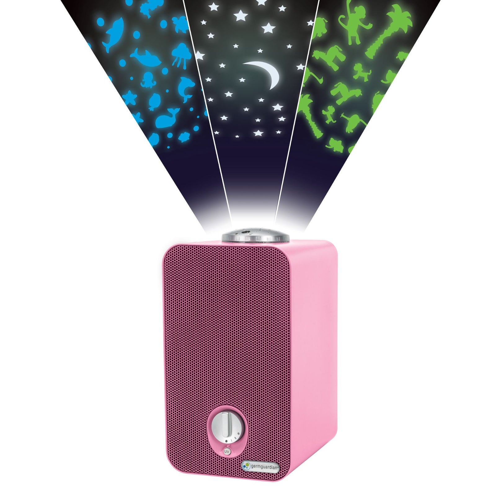 GermGuardian Air Purifier for Home with HEPA Pure Filter, Night Light, Pink - VMInnovations