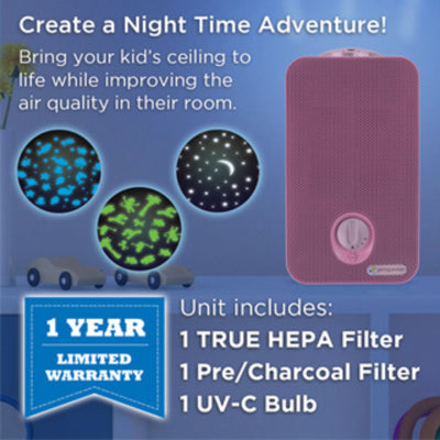 GermGuardian Air Purifier for Home with HEPA Pure Filter, Night Light, Pink - VMInnovations