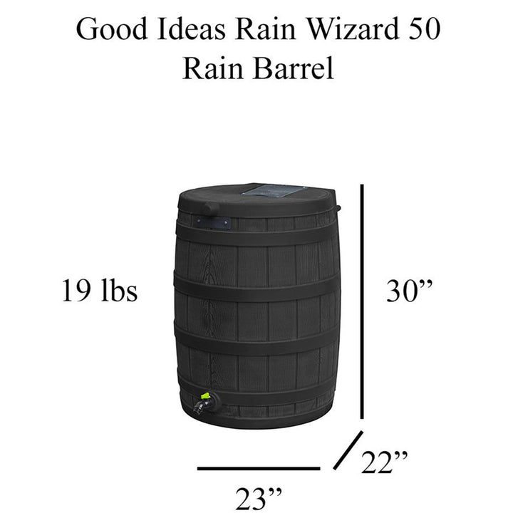 Good Ideas Rain Wizard Eco 50Gal Rain Saver, Spigot Recycled Materials(Open Box)