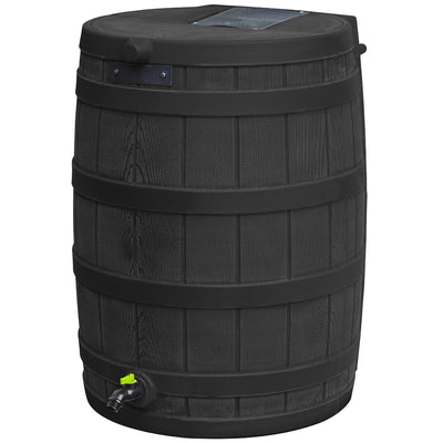 Good Ideas Rain Wizard Eco 50 Gal Rain Saver, Spigot, Recycled Materials, Black - VMInnovations