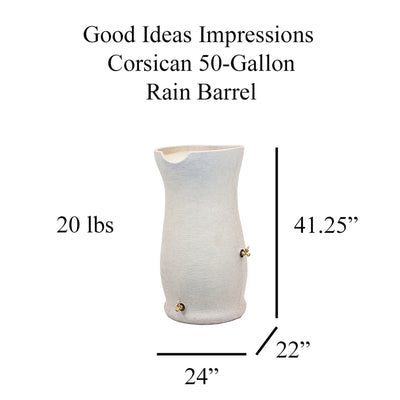 Good Ideas Impressions 50 Gal Corsican Rain Saver Barrel, 2 Spigots, (For Parts)