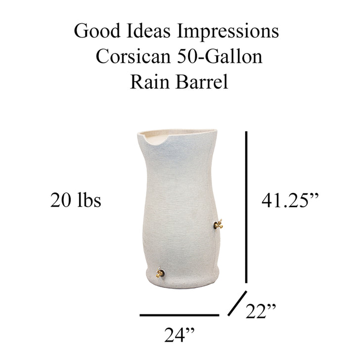 Good Ideas Impressions 50 Gal Corsican Rain Saver Barrel, 2 Spigots (Open Box) - VMInnovations