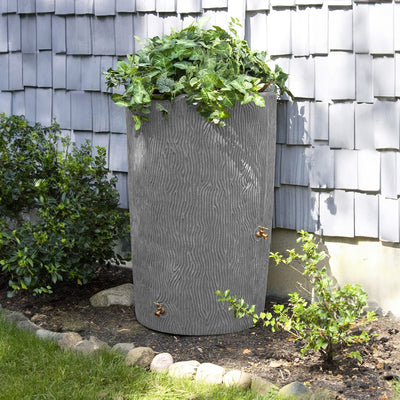 Good Ideas Impressions Bark Rain Saver Barrel, Rain Wizard Rain Barrel Stand - VMInnovations