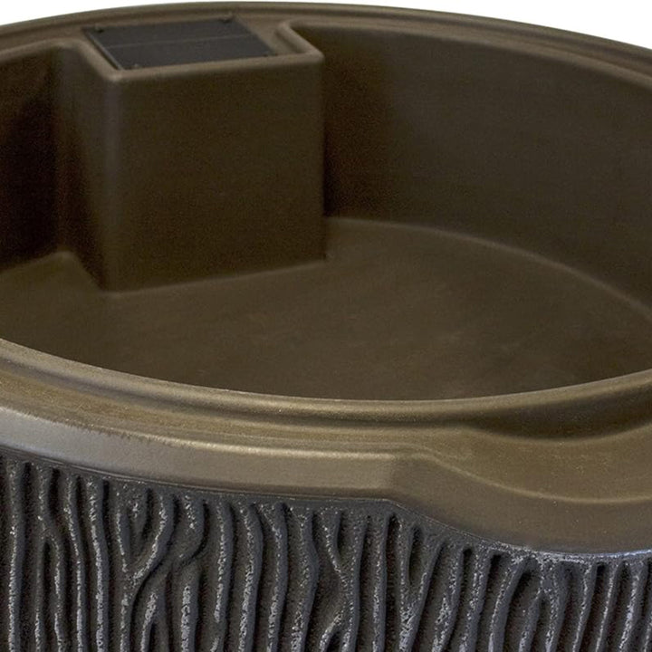 Good Ideas Impressions 90 Gal Bark Trunk Rain Saver Barrel, 2 Spigots, Sandstone