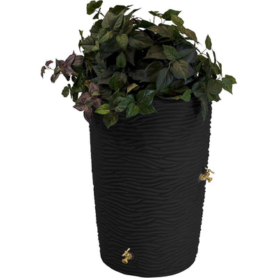 Good Ideas Impressions 50GAL Palm Trunk Rain Saver Barrel, 2 Spigots (Open Box)
