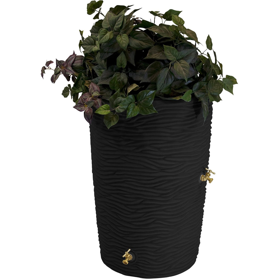Good Ideas Impressions 50 Gallon Palm Trunk Barrel & Universal Rain Barrel Stand
