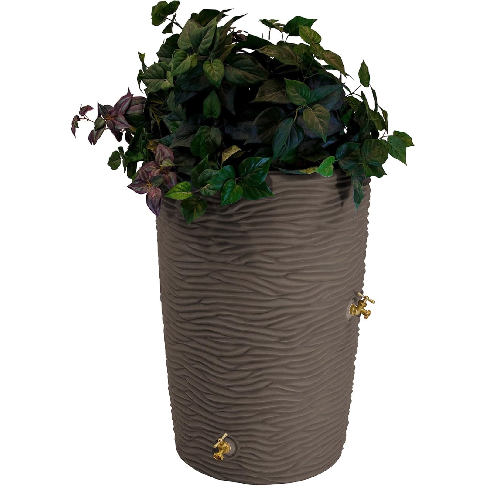 Good Ideas Impressions 50 Gallon Palm Trunk Rain Saver Barrell, 2 Spigots, Oak - VMInnovations