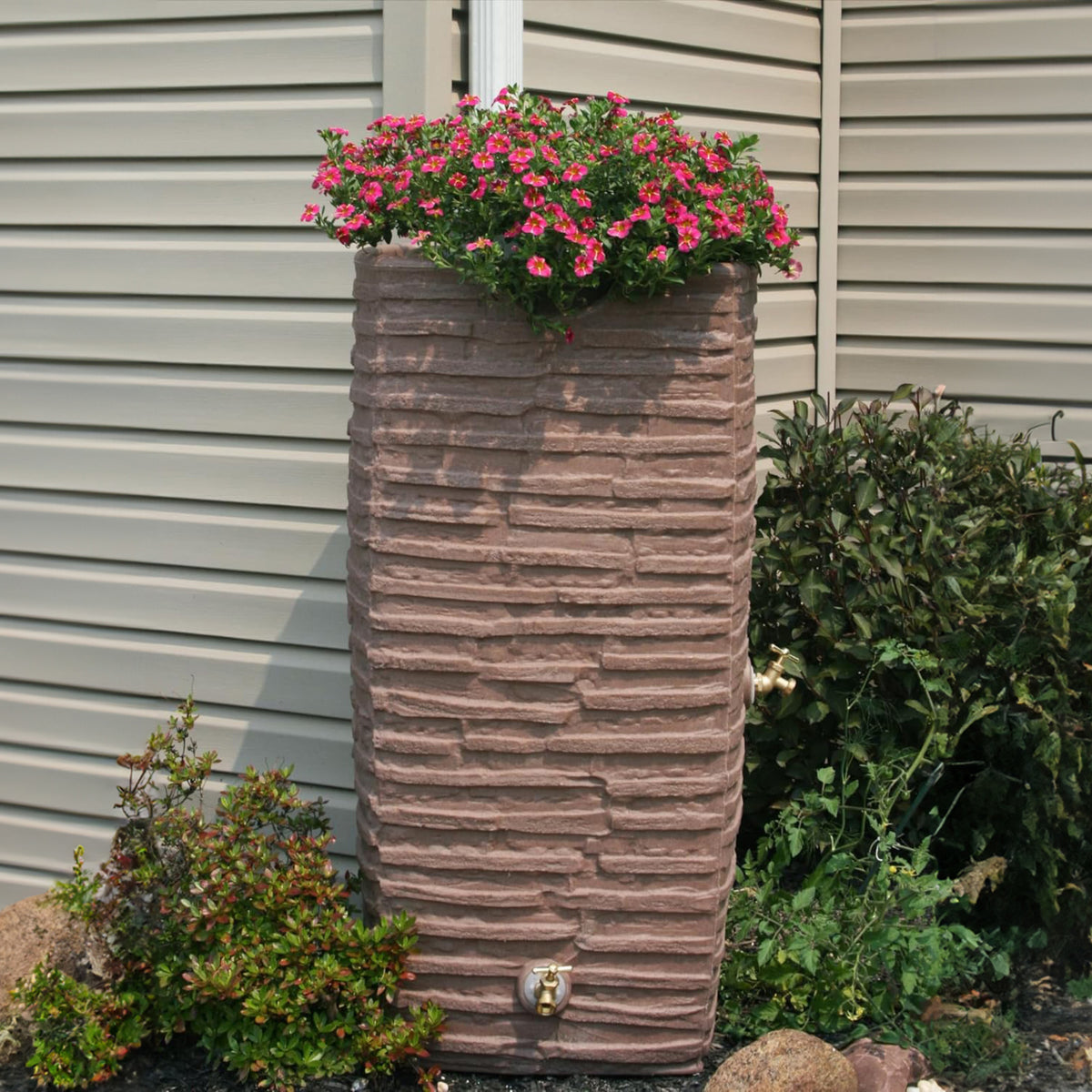 Good Ideas Impressions Riverwalk 50 Gallon Rain Saver with Spigots (Open Box) - VMInnovations