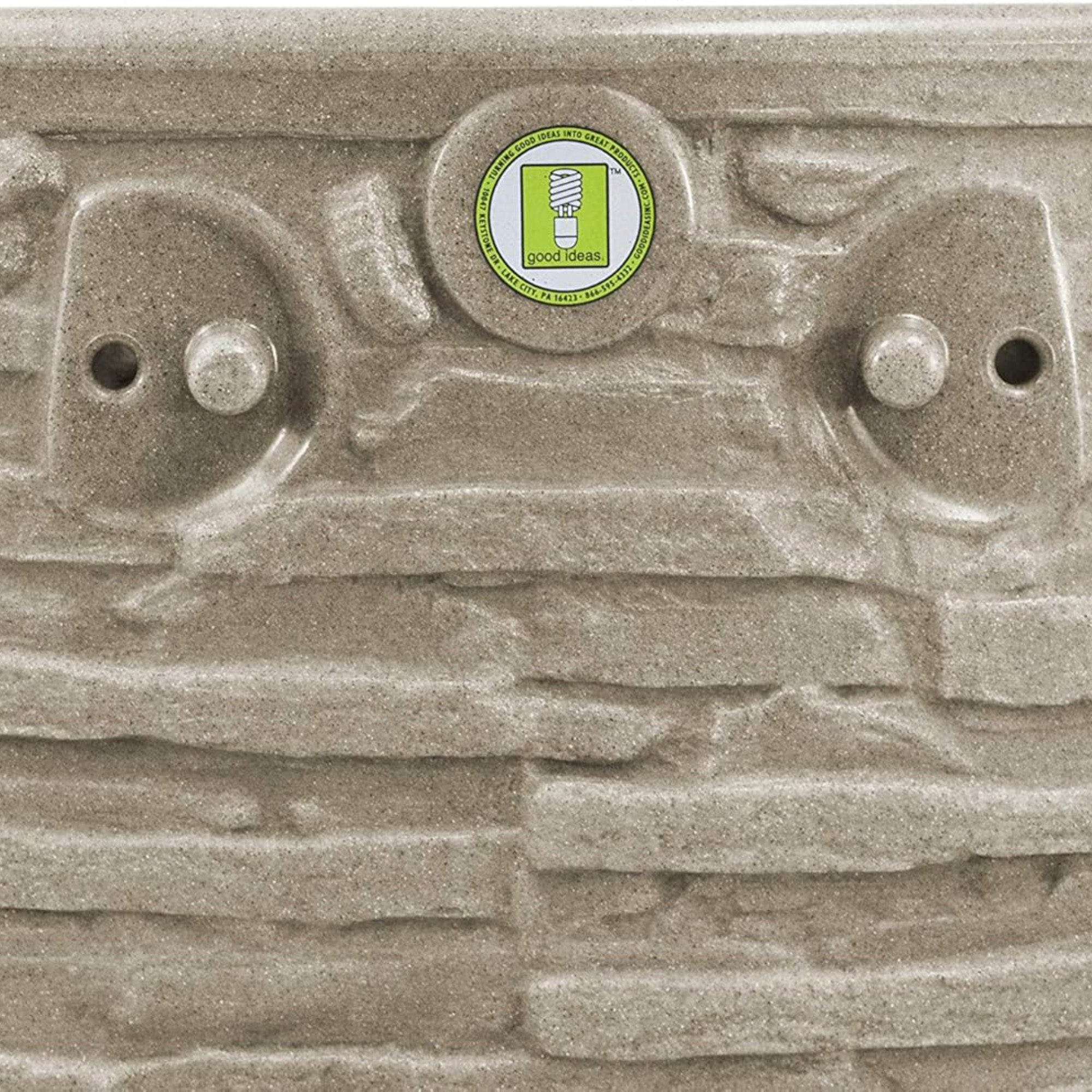 Good Ideas Impressions Riverwalk 50 Gallon Rain Saver with Spigots, Sandstone