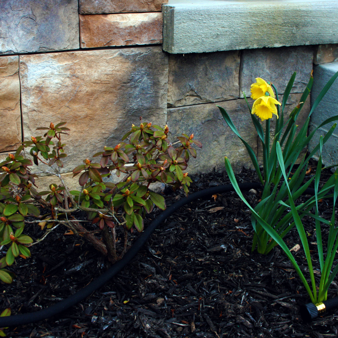 Good Ideas Impressions Riverwalk 50 Gallon Rain Barrel, Light Granite & 50' Hose