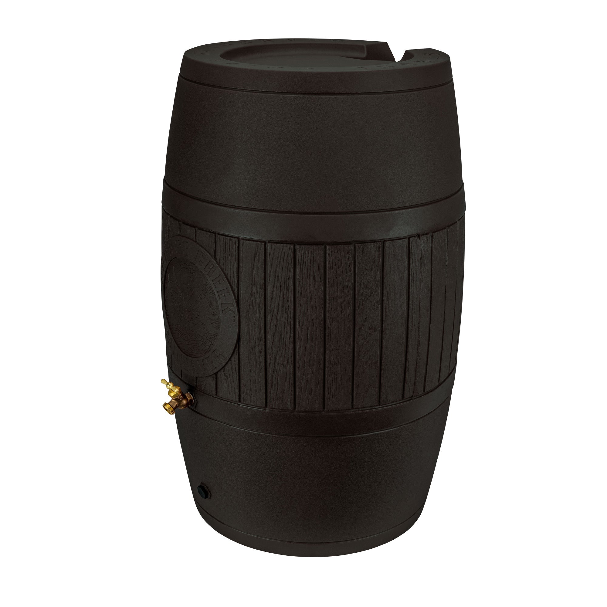 Good Ideas Bushman Spruce Creek 54 Gal Rain Saver Barrel with Spigot, Black - VMInnovations