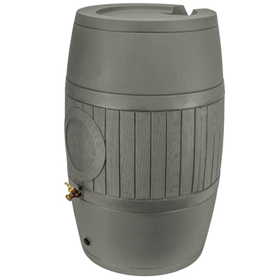 Good Ideas Bushman Spruce Creek 54 Gal Rain Saver Barrel with Spigot, Moss Green - VMInnovations