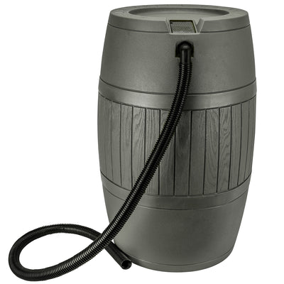 Good Ideas Bushman Spruce Creek 54 Gal Rain Saver Barrel with Spigot, Moss Green - VMInnovations
