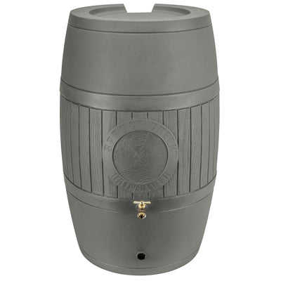 Good Ideas Bushman Spruce Creek 54 Gal Rain Saver Barrel with Spigot, Moss Green - VMInnovations