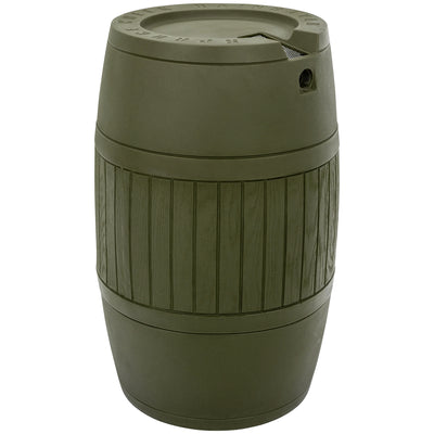 Good Ideas Bushman Spruce Creek 54 Gal Rain Saver Barrel with Spigot, Moss Green - VMInnovations