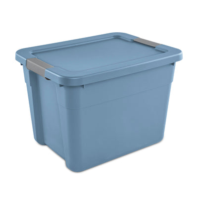 Sterilite 12 Gallon Latching Tote, Stackable Storage Bin with Lid, Blue, 12 Pack