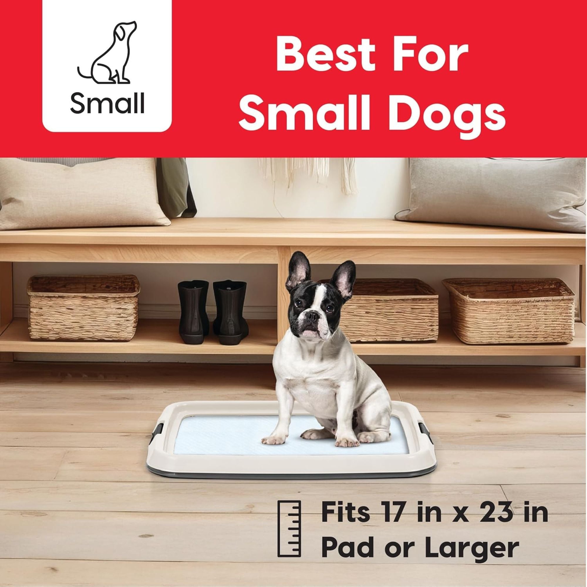 IRIS USA Leakproof Dog Pad Holder with Non-Skid Base, Latching Sides (Used)