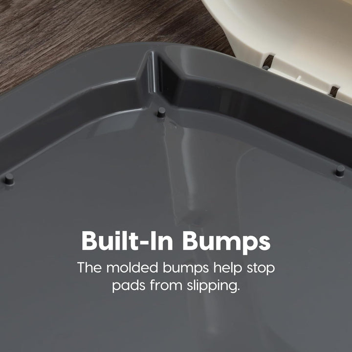 IRIS USA Leakproof Dog Pad Holder with Non-Skid Base, Latching Sides, Dark Gray