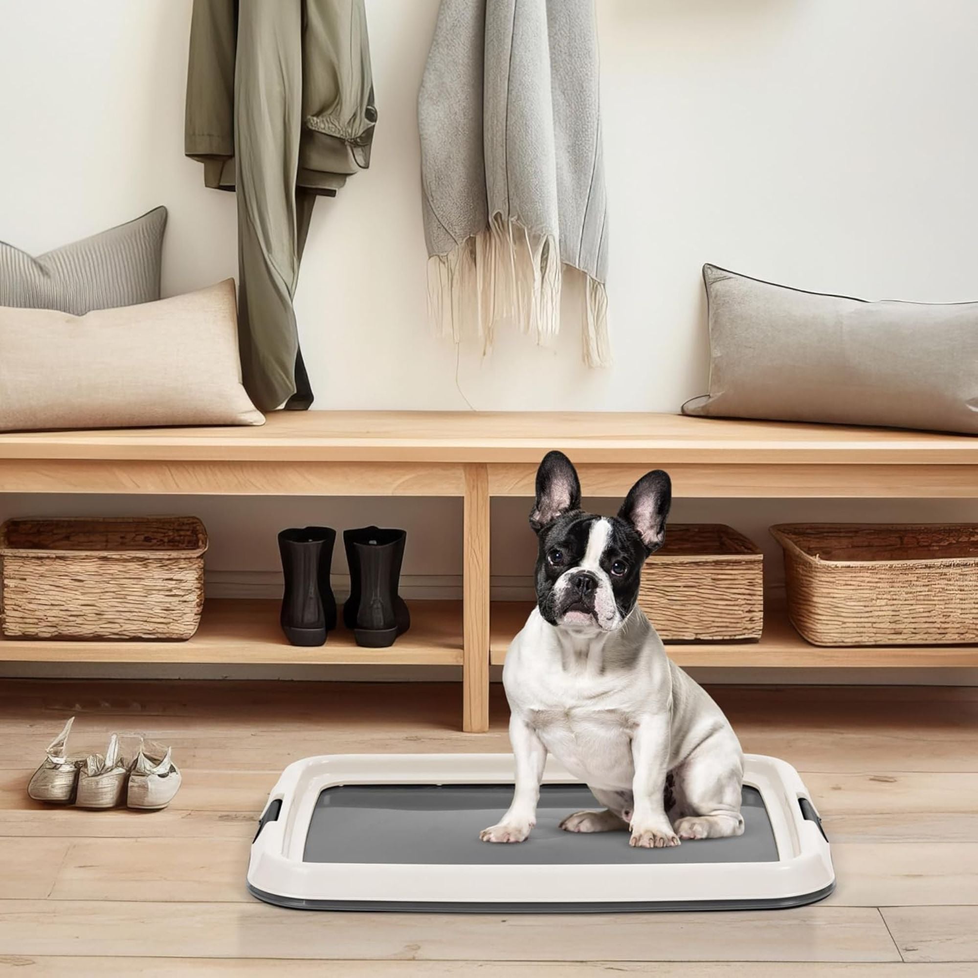 IRIS USA Leakproof Dog Pad Holder with Non-Skid Base, Latching Sides (Used) - VMInnovations