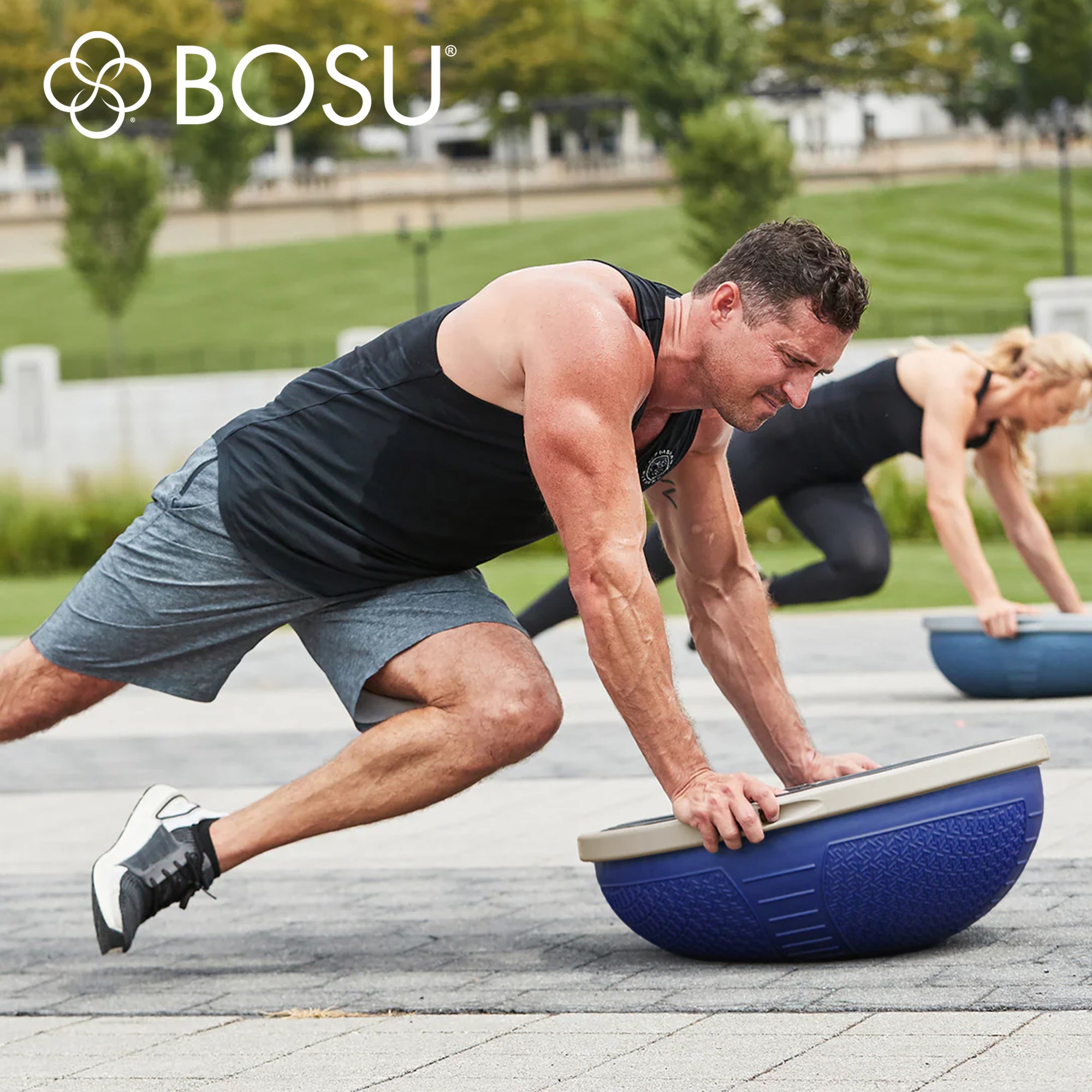 Bosu Balance Strength Trainer, Home Gym Workout Equipment, 26", Dusk (Open Box)