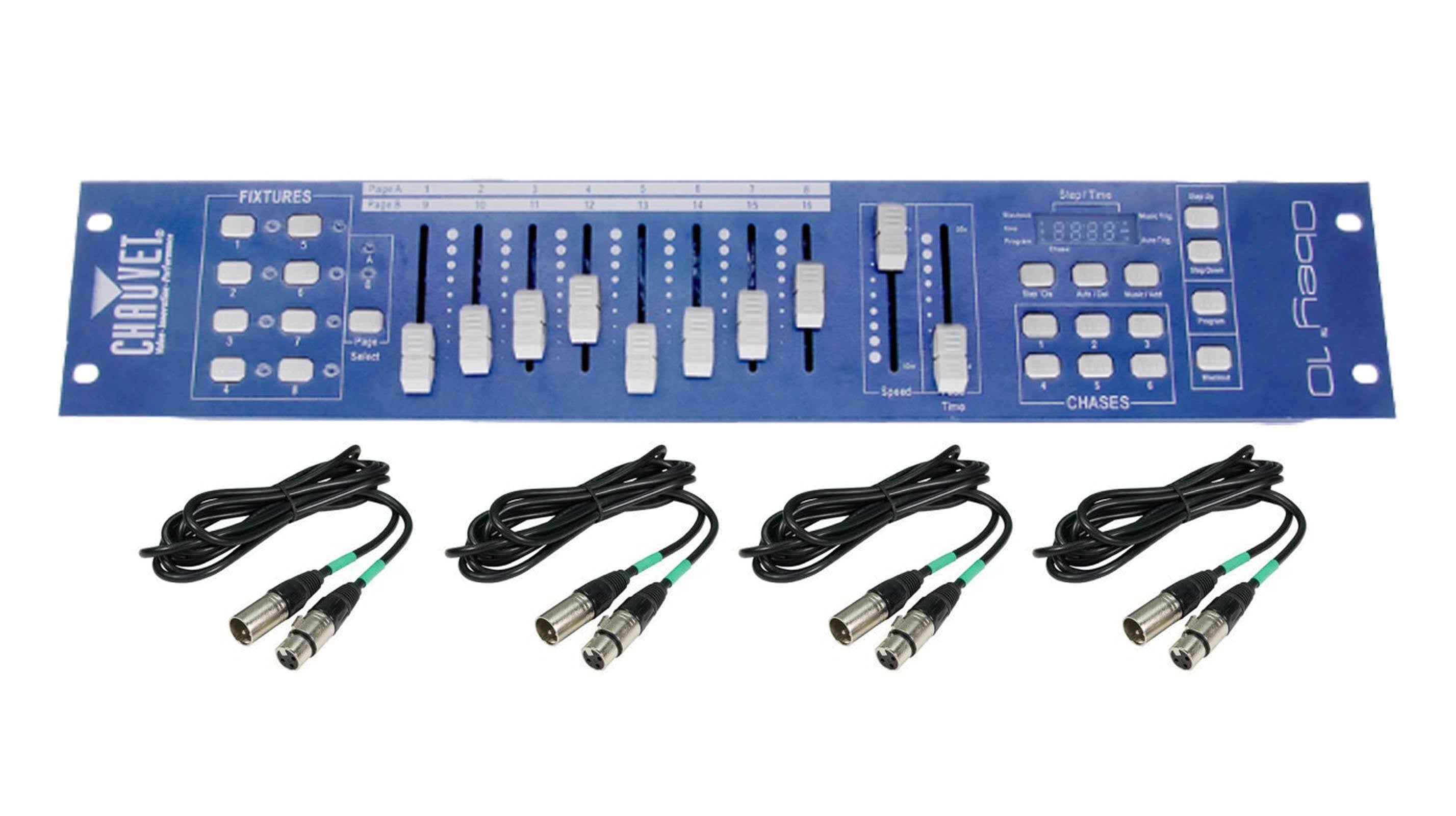 Chauvet DJ Obey 10 DMX-512 Universal LED Lighting Controller w/ 10' + 25' Cables