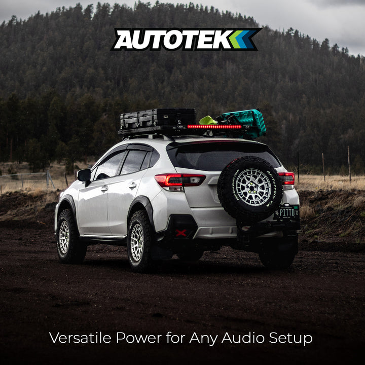 MTX TNE212D 12-Inch 1200-Watt Car Audio Dual Loaded Subwoofer Box Enclosure + Autotek 1200 Watt 1 Channel Car Audio Amplifier, Street Machine SM-1200.1, Black + NEW PYLE PLAM40 20ft 4 Ga 1600W Car Amplifier Amp Kit + Boss Audio CPBK2 2 Farad 20-Volt  Digi